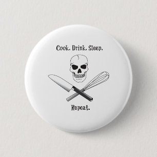 Skull Cook Sprichwort Button