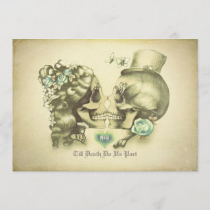 Skull Couple Day of the Dead Wedding Einladungen