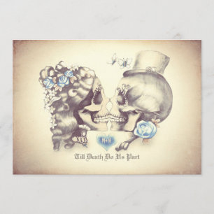 Skull Couple Day of the Dead Wedding Einladungen