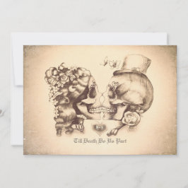 Skull Couple Day of the Dead Wedding Einladungen