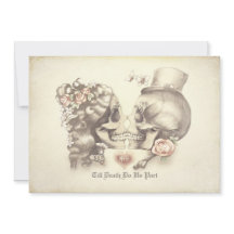 Skull Couple Day of the Dead Wedding Einladungen