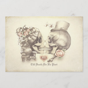 Skull Couple Day of the Dead Wedding Einladungen