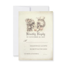 Skull Couple Day Wedding RSVP Cards