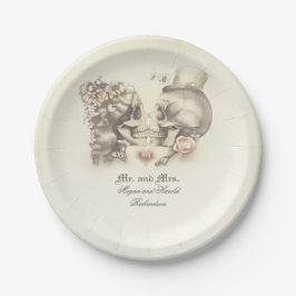 Skull Couple Gothic Wedding Pappteller