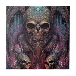 Skull Creepy Surreal Horror Art Fliese