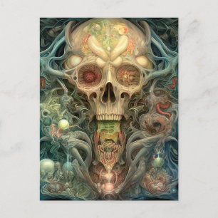 Skull Creepy Surreal Horror Art Postkarte