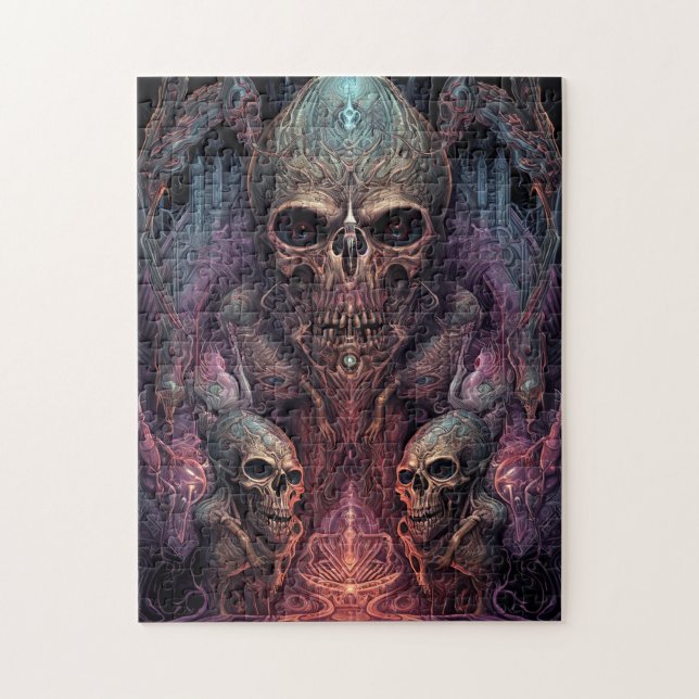 Skull Creepy Surreal Horror Art Puzzle (Vertikal)