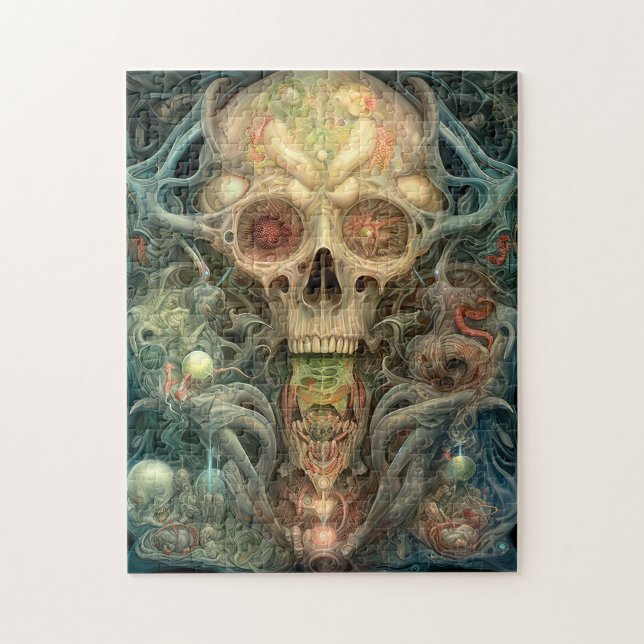 Skull Creepy Surreal Horror Art Puzzle (Vertikal)