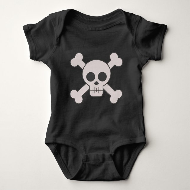 Skull & Crossbones Baby Anzug Baby Bodysuit Baby Strampler (Vorderseite)