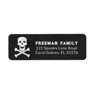 Skull Crossbones Halloween-Adresseetikett