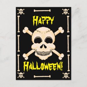 Skull & Crossbones Halloween Postkarte