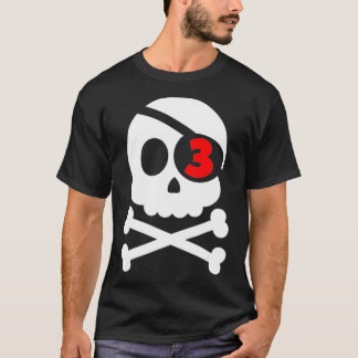 Skull & Crossbones Pirate 3. Geburtstag Jungen Kin T-Shirt