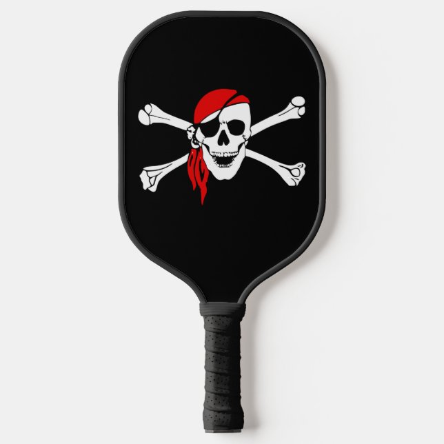 SKULL CROSSBONES PIRATE PICKLEBALL PADDDLE SCHLÄGER (Vorderseite)