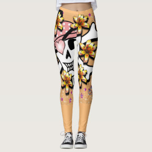 SKULL CROSSBONES PIRATE YOGA PANTS lustige LEGGING Leggings