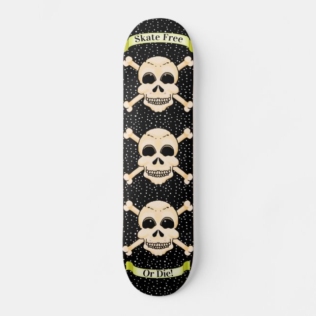 Skull & Crossbones Skateboard Deck (Vorderseite)