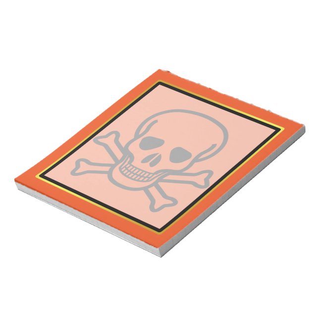 Skull Crossed Bones Halloween Goldboarder Notizblock (Rotiert)
