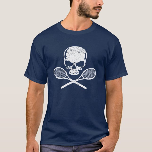 Skull & Crossed Racquets Tennis T - Shirt (Vorderseite)