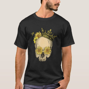 Skull Crown Sonnenblume Retro Vintag Skelettlauf T-Shirt