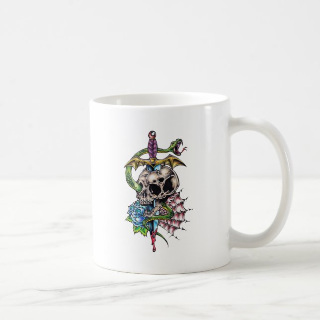 Skull & Dagger Tattoo Kaffeetasse (Rechts)