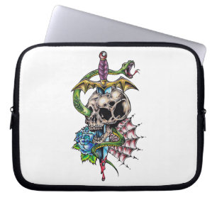 Skull & Dagger Tattoo Laptopschutzhülle
