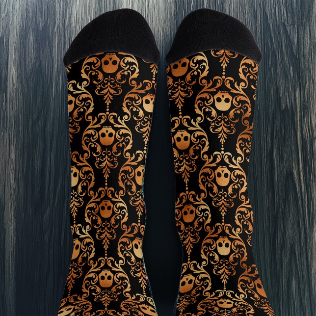 Skull Damask Halloween Socken (Von Creator hochgeladen)