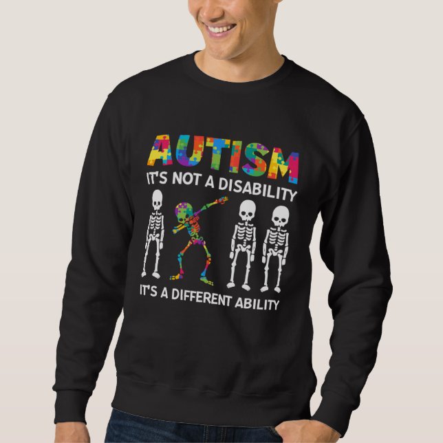 Skull Dance  Autism Awareness For Mom Dad Kids Aut Sweatshirt (Vorderseite)