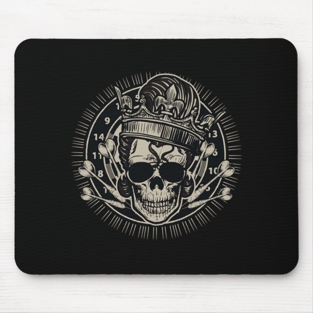 Skull Darts King Arrow Dartboard Dart Player Mousepad (Vorne)