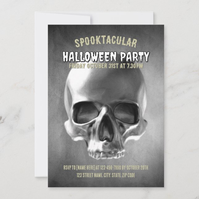 Skull design. Black and white Einladung (Vorderseite)