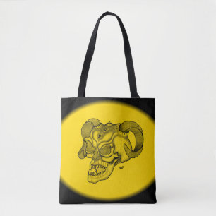 Skull Devil Head Schwarz-Gelb-Design