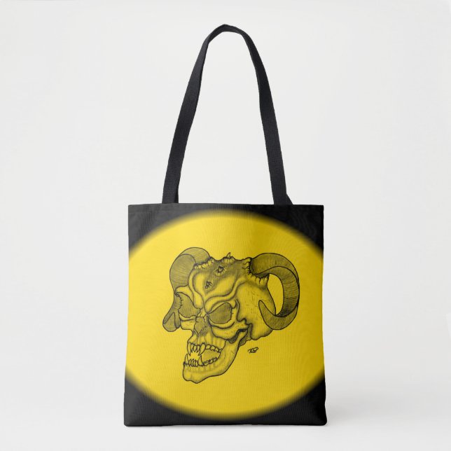 Skull Devil Head Schwarz-Gelb-Design (Vorderseite)