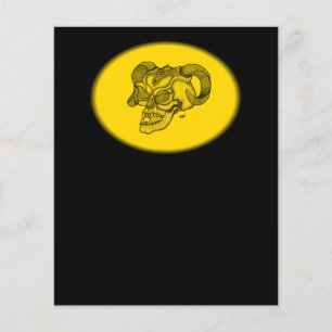 Skull Devil Head Schwarz-Gelb-Design Flyer