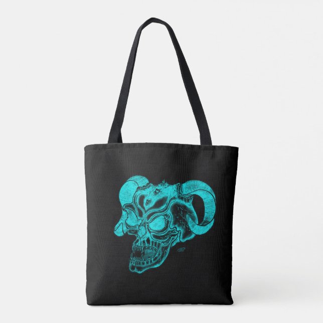 Skull Devil Head Schwarz-Grün-Design (Rückseite)