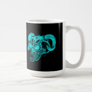 Skull Devil Head Schwarz-Grün-Design Tasse