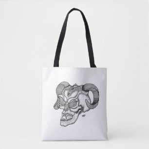 Skull Devil Head Schwarz-Weiß-Design