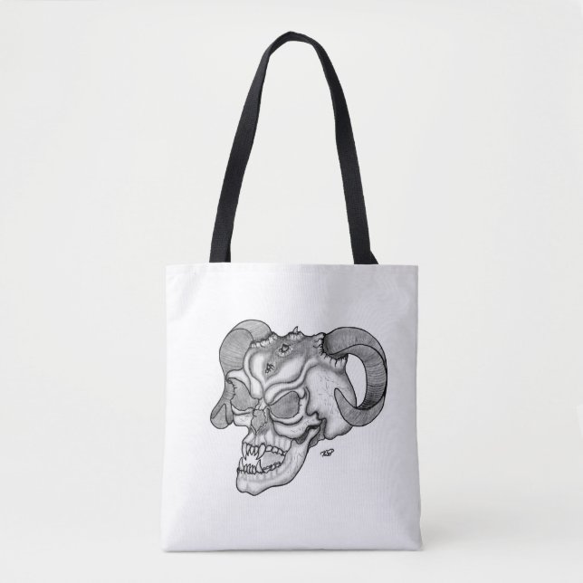 Skull Devil Head Schwarz-Weiß-Design (Vorderseite)