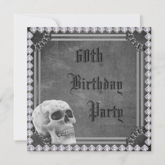 Skull & Diamonds Double Sided 60. Geburtstag Einladung