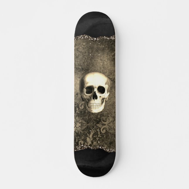 Skull Distressed Gothic Glam Skateboard (Vorne)