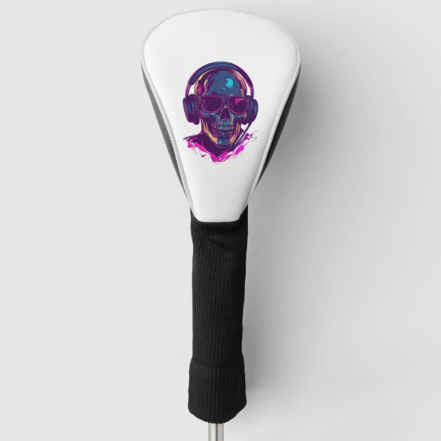 Skull DJ Vibes Golf Headcover (Vorderseite)