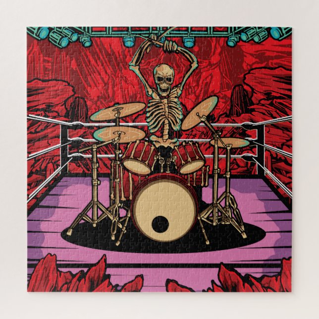 Skull Drummer: Wrestler Ring Illustration Puzzle (Vertikal)