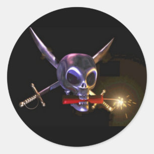 Skull Dynamite Runder Aufkleber