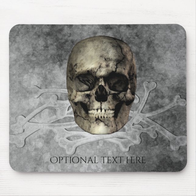 Skull & ein Haufen Knochen Halloween Gothic Mousepad (Vorne)