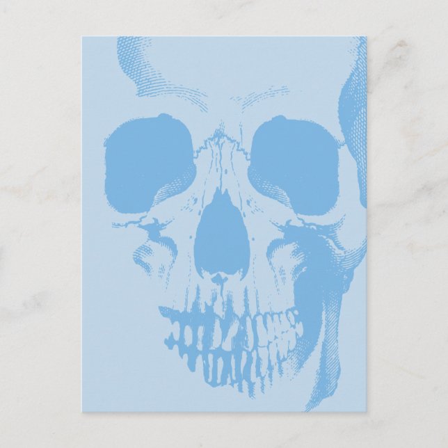 Skull Face Blue Postkarte (Vorderseite)
