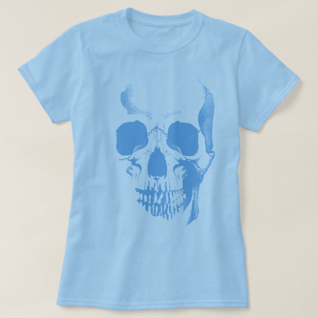 Skull Face Blue T - Shirt (Design vorne)
