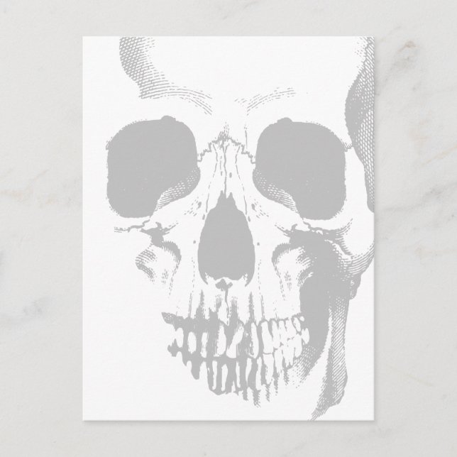 Skull Face Gray Postkarte (Vorderseite)