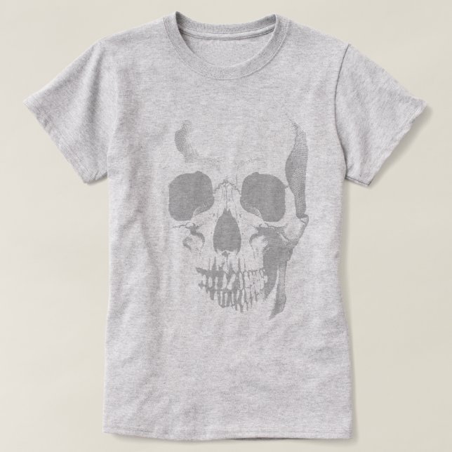 Skull Face Gray T - Shirt (Design vorne)