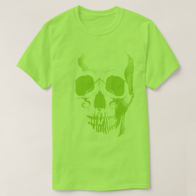 Skull Face Green T - Shirt (Design vorne)