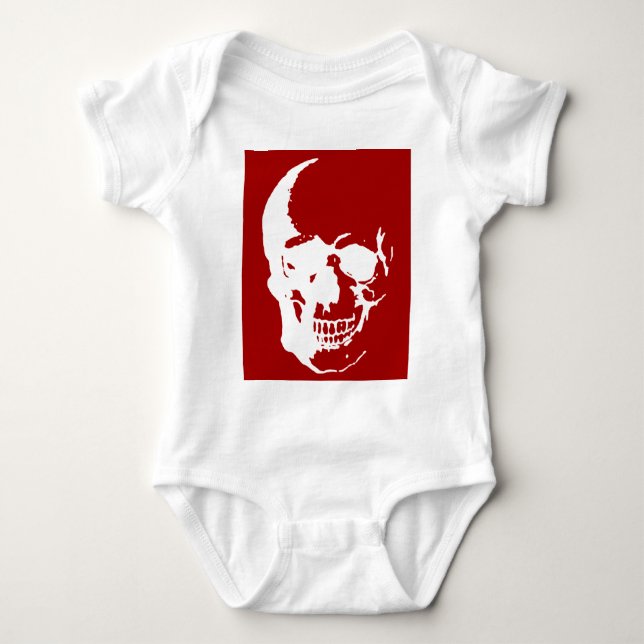 Skull - Fantasy Art aus dem Roten und Weißen Metal Baby Strampler (Vorderseite)