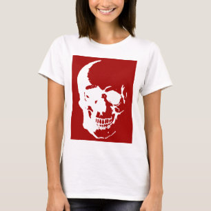 Skull - Fantasy Art aus dem Roten und Weißen Metal T-Shirt