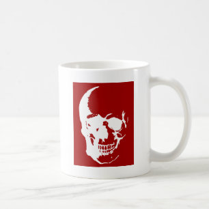Skull - Fantasy Art aus dem Roten und Weißen Metal Tasse
