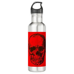 Skull Fantasy Pop Art Rock Punk Heavy Metal Rot Edelstahlflasche